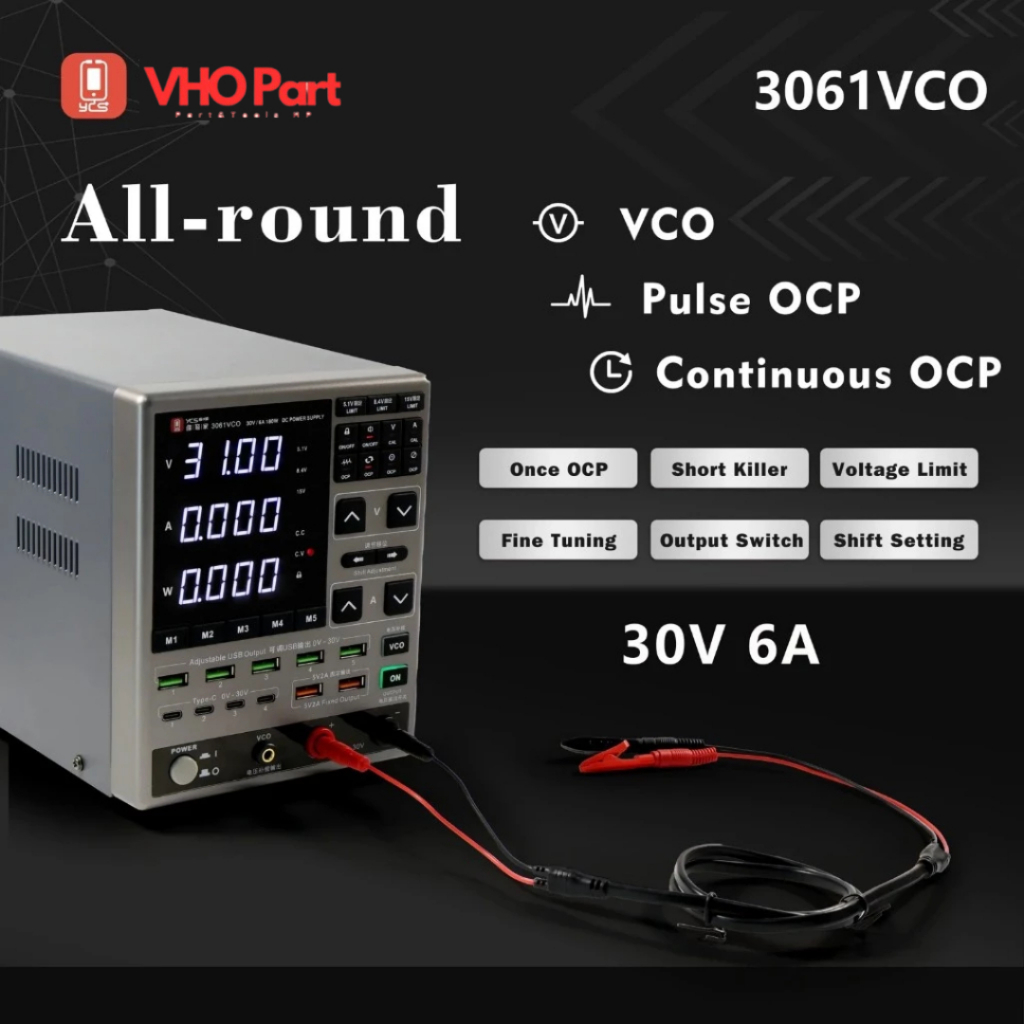 YCS 3061 VCO Adjustable DC Power Supply 30V 6A with OCP Protection