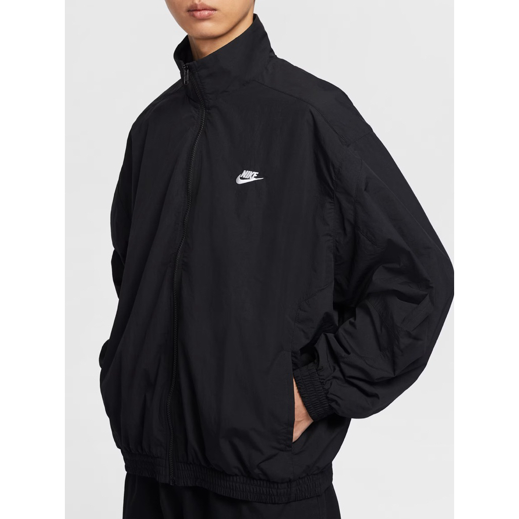 (SALE/NEW) Nike Men's Club Oversized Woven Tracksuit Jacket - Black (Original)