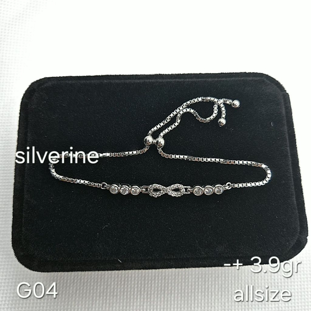 S925 GELANG SERUT INFINITY ALL SIZE PERAK LAPIS EMAS PUTIH SILVERINE