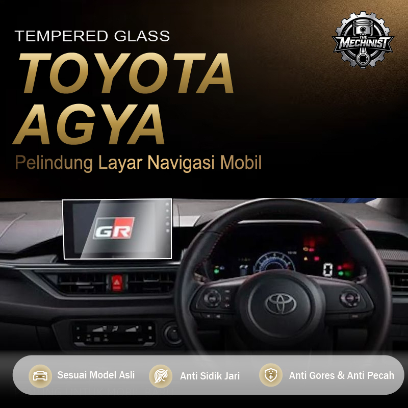 Toyota Agya 2023 Aksesoris Modifikasi Mobil Kaca Tempered Pelindung Layar Head Unit Navigasi HD Anti