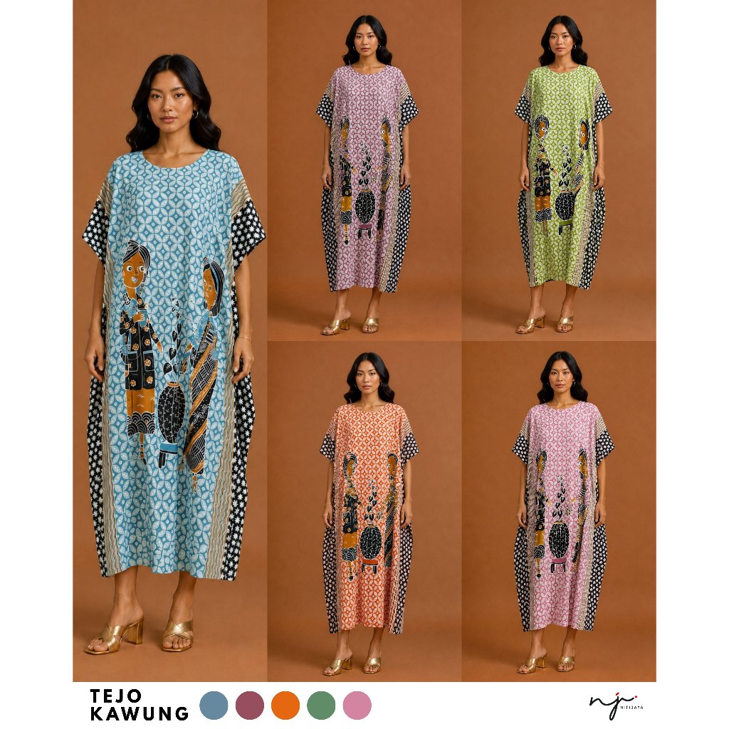 NITIJAYA [Tejo Series] Daster Kelelawar Bu Tejo Kawung produksi Batik Radian Solo | Premium Quality 