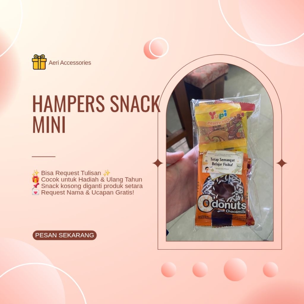 Hampers Snack Mini Custom Ucapan | Ulang Tahun, Wisuda, KKN, Perpisahan |  Freebies Souvenir