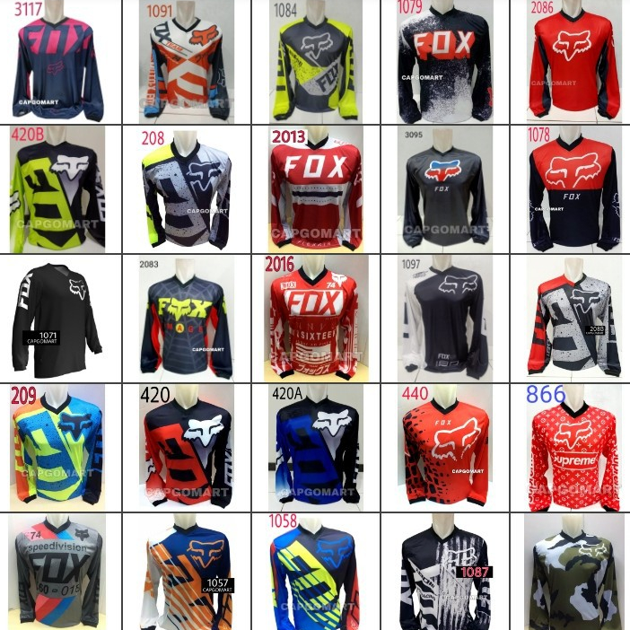 Baju Kaos JERSEY Sepeda Motor Trail MTB Foks -