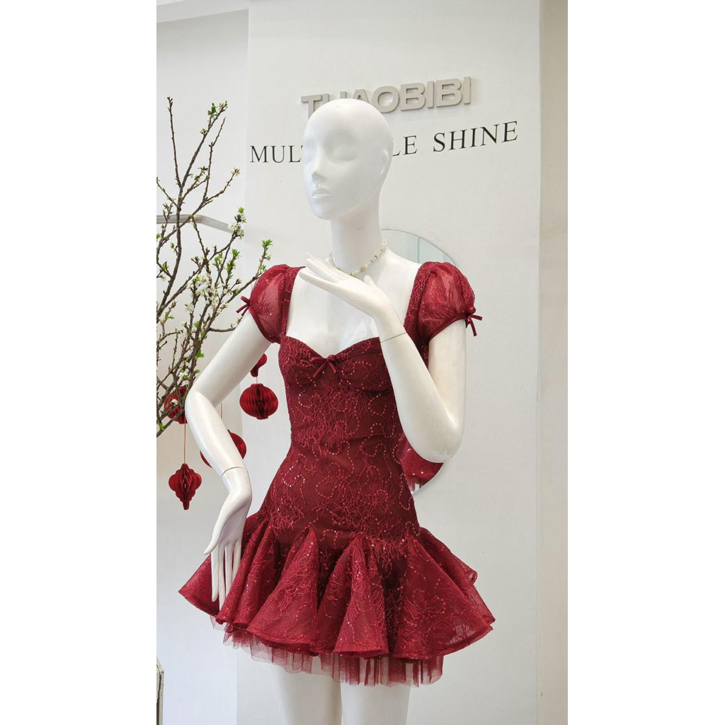 MINI DRESS PESTA PREMIUM TULLE ELEGANT FASHION WANITA MEWAH TBB - ORIGINAL VIETNAM DRESS