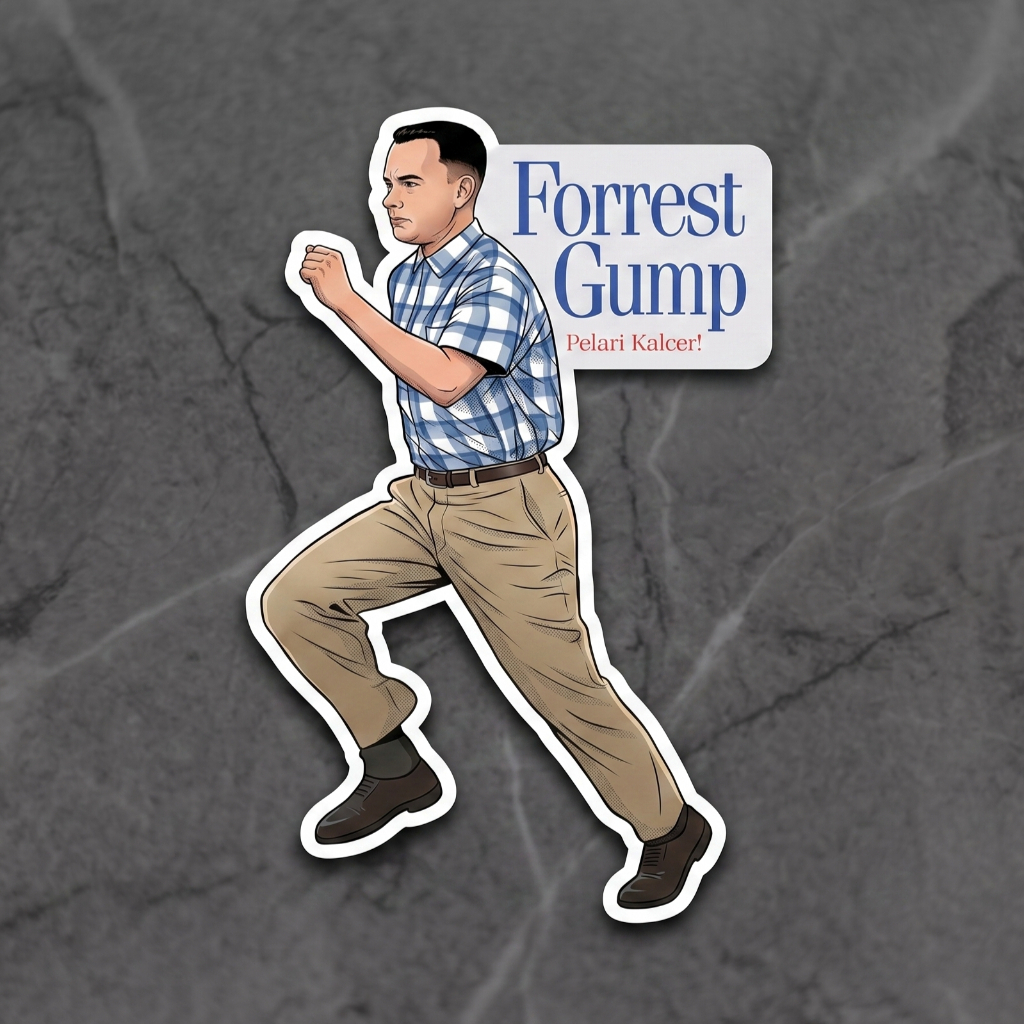 SINESTA - Sticker Film FORREST GUMP Tom Hanks | Stiker Vinyl Waterproof Doff Film Movie