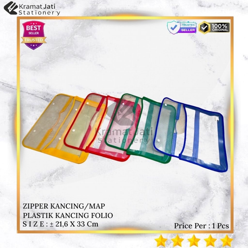 Zipper Bag Kancing/Map Zipper Kancing Folio [1 Pcs]