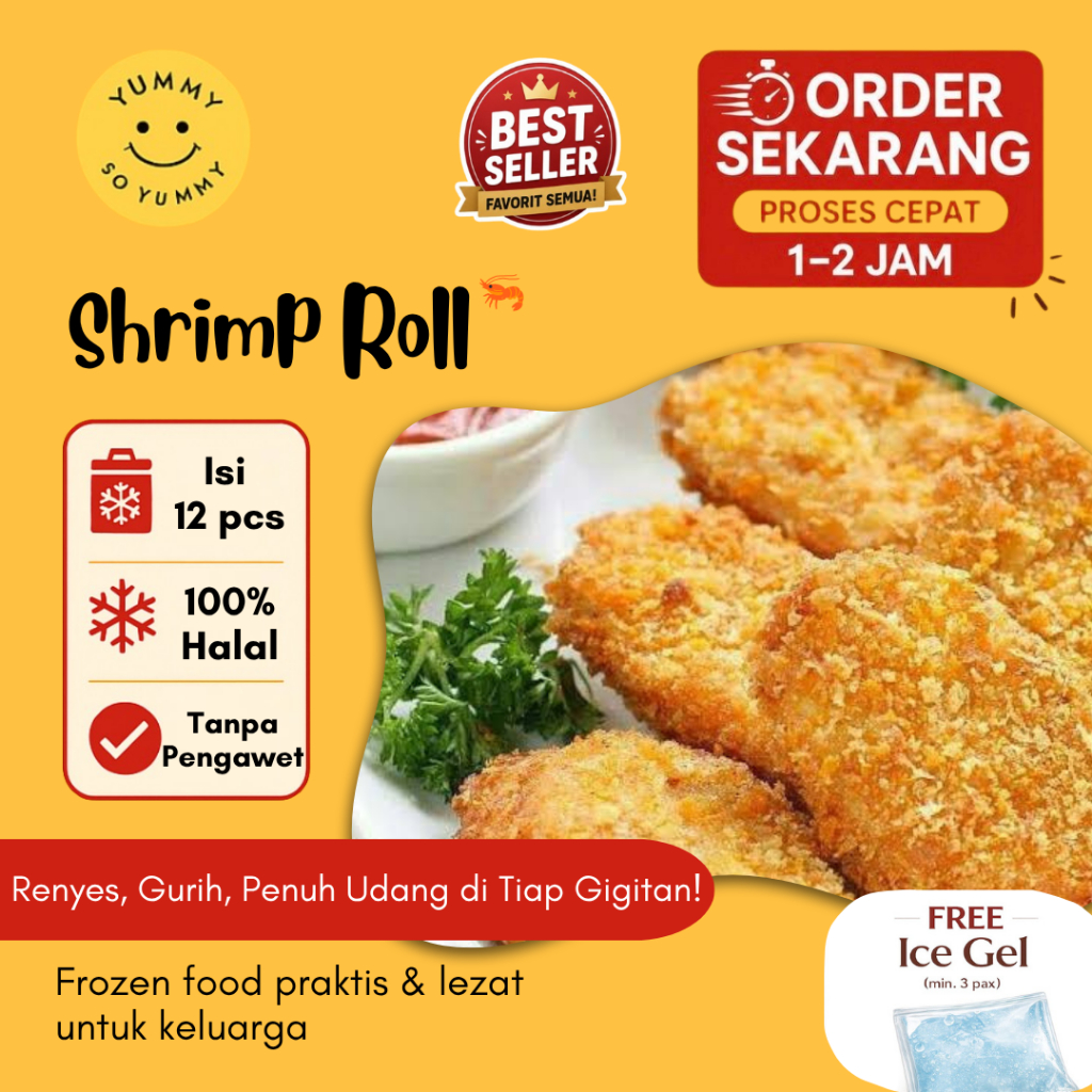 Makanan Beku Frozen Shrimp Roll Bento Hokben Udang