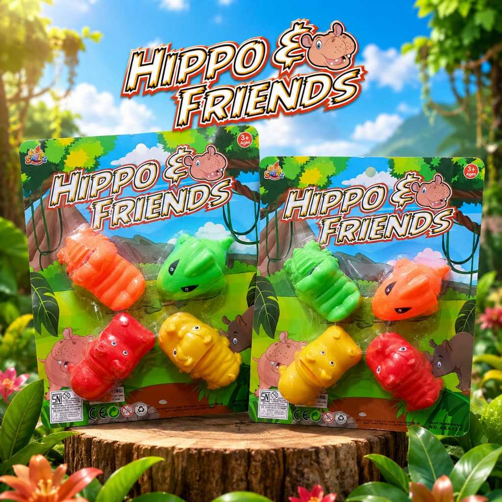 Gabybelle- Mainan Anak Hippo & Friends Buaya Kudanil Badak Ikan Gigit Mini Lucu