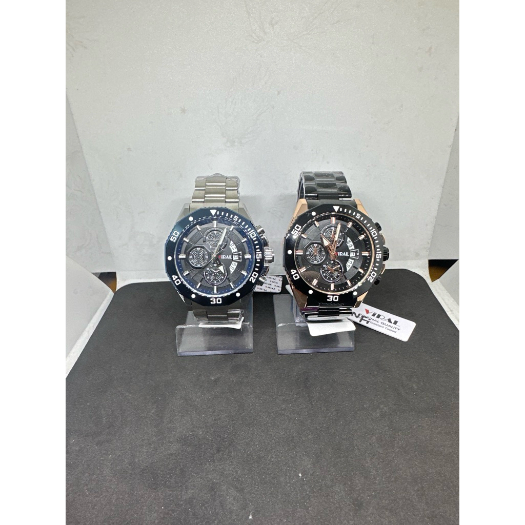 Jam Tangan Merk Viral Sporty tali rantai warna RoseGold / Biru Silver (Original)
