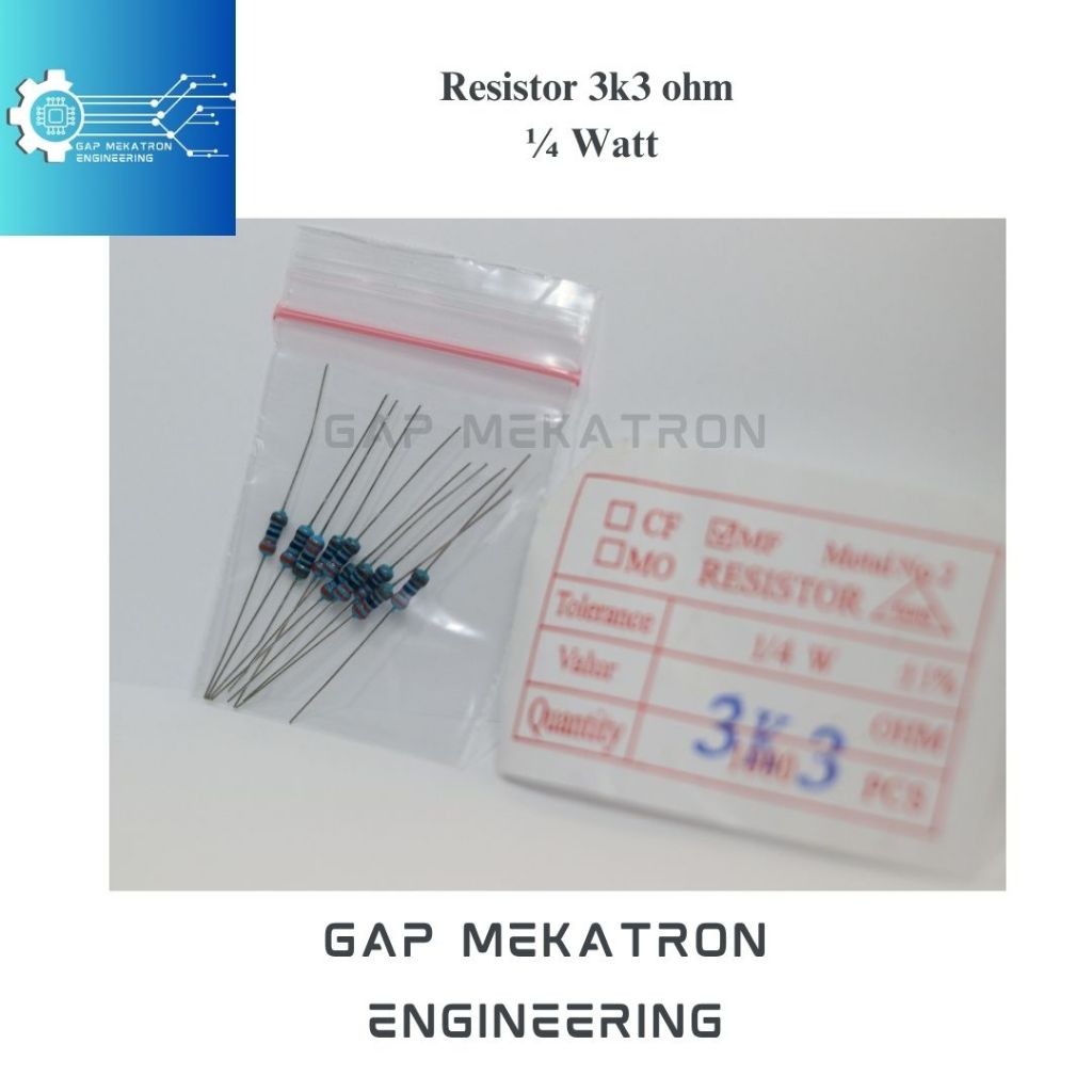 Resistor 3k3 ohm 3300 ohm 1/4 watt