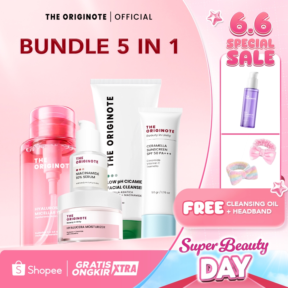 [B5G6] The Originote Special Bundle 5in1 | Skincare Set Micellar Water Facial Wash Moisturizer Sunsc