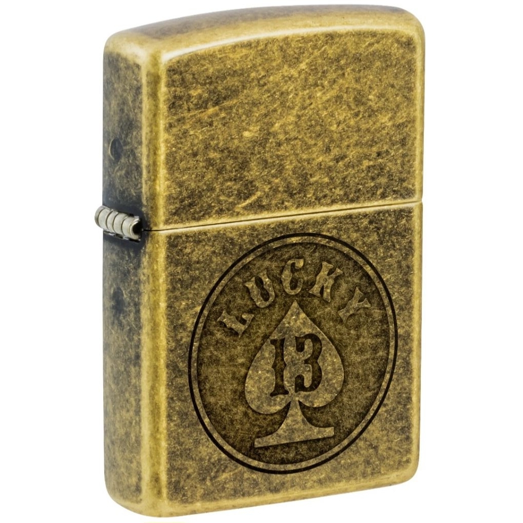 47148 ORIGINAL ZIPPO LUCKY 13 ANTIQUE BRASS