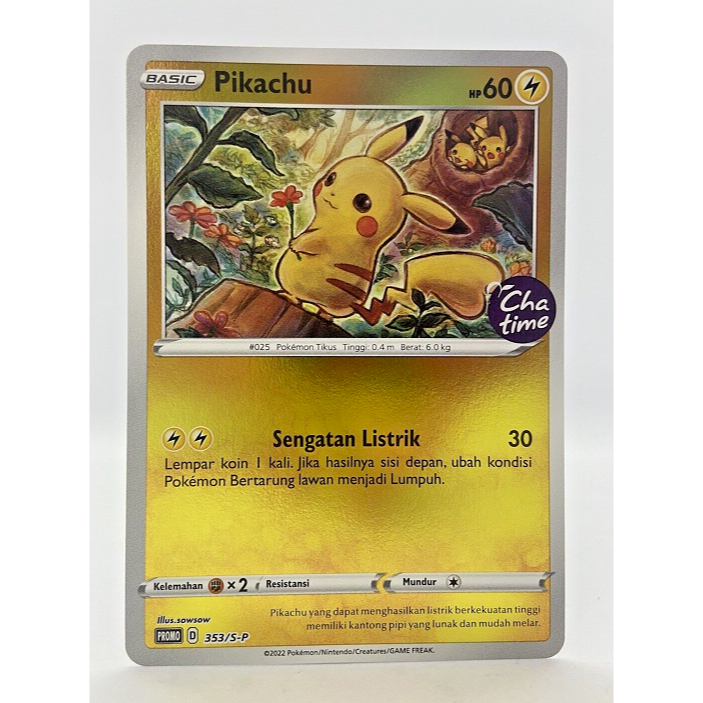 TCG Pokemon Indo Pikachu Chatime Chat Time Promo