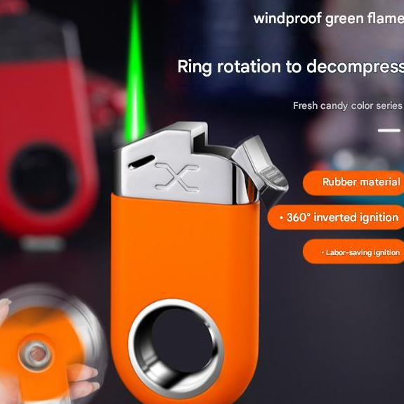 Korek Api Gas Model Spining Ring Las Bara Lighter Spinner Unik Isi Ulang