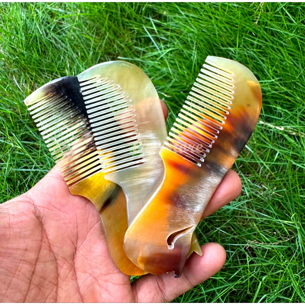 Sisir Rambut Tanduk Sapi Asli Premium /sisir saku Anti Statis Handmade Natural Pria Wanita Original 