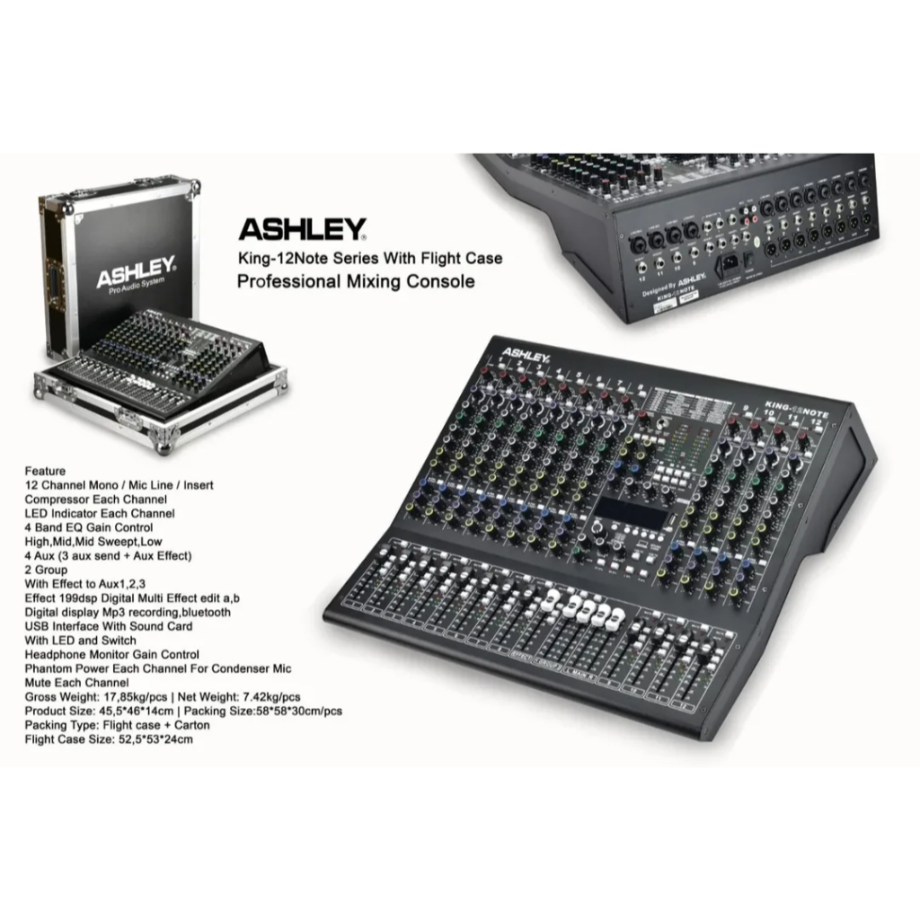 Mixer ashley king 12 note mixer ashley king note 12mixer ashley 12 channel original