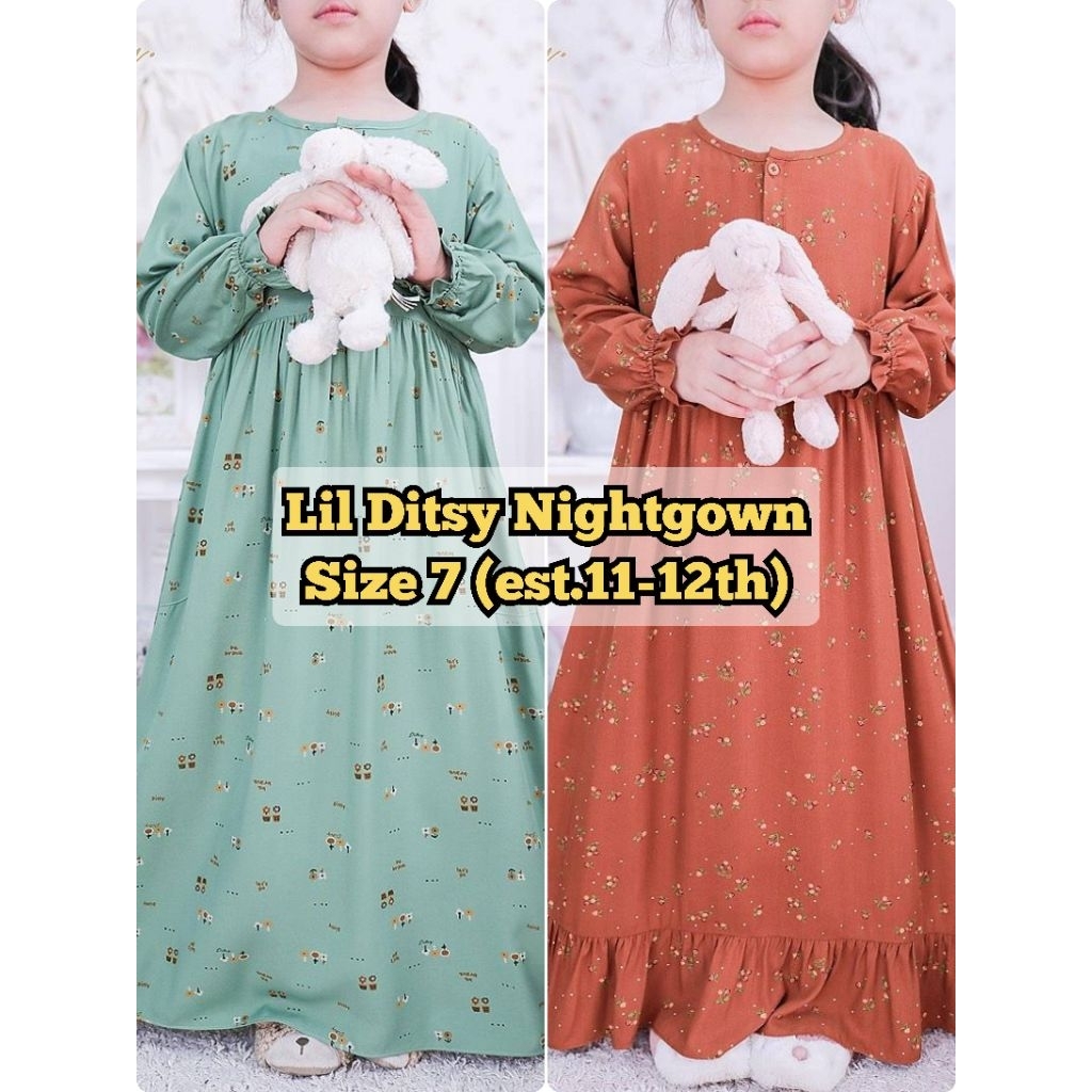 Little Ditsy Nightgown size 7 (est.11-12th) : Kers Amber, Amaline Green Bay