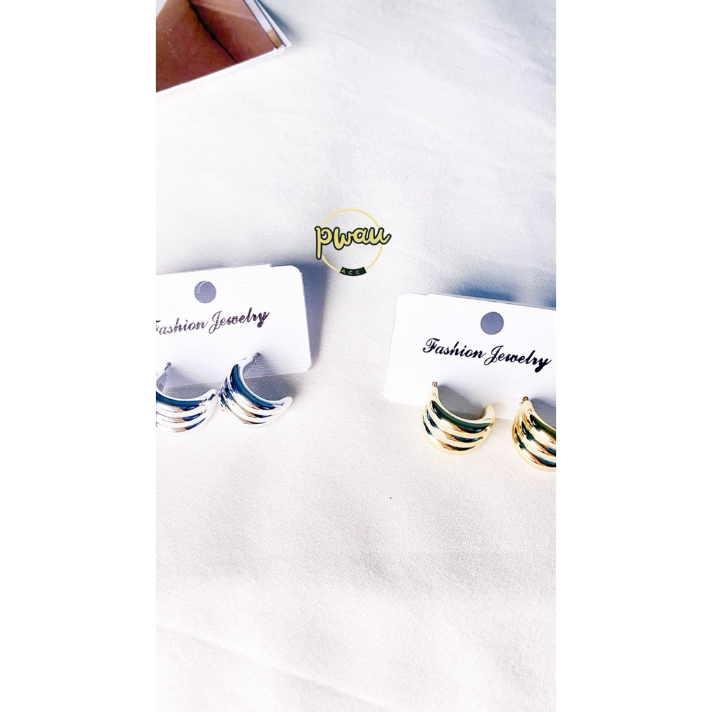 Anting hijab setengah bulat| Anting kekininian | anting viral  | perhiasan anting sederhana |