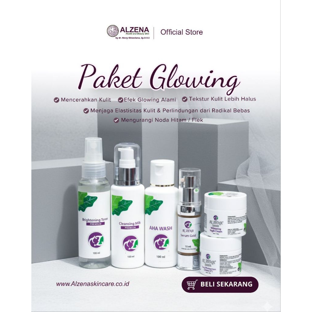 TERMURAH | PAKET GLOWING 100% ORI ALZENA SKINCARE