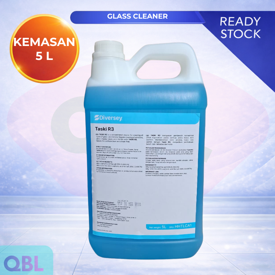 Diversey TASKI R3 5L Original  - Concentrated Cleaner For Glass and Mirror (Pembersih Kaca)