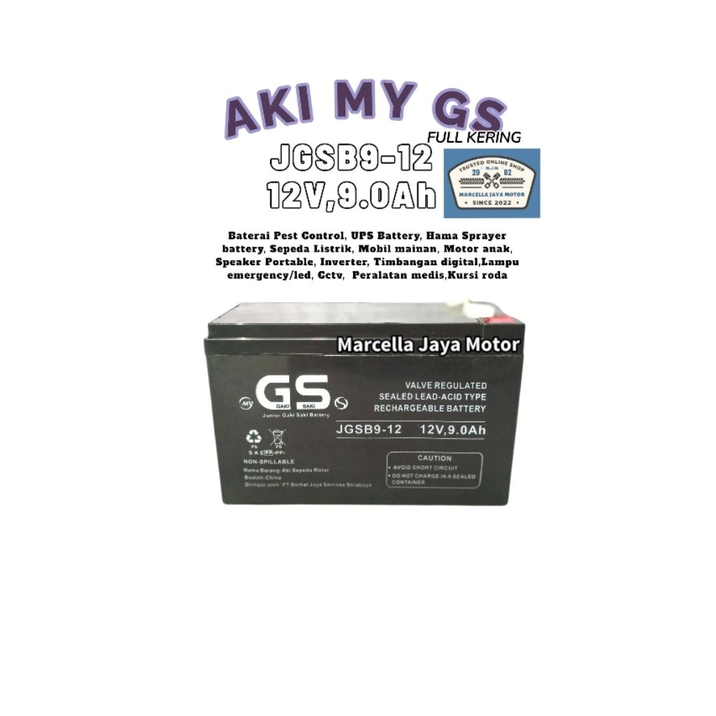 1 pcs AKI MYGSS / MY GSS / MYGS tipe JGSB7.2-12 / JGSB 7,2-12 / 12V 7,2AH / JGBS 12V - 7.2 / Aki pan