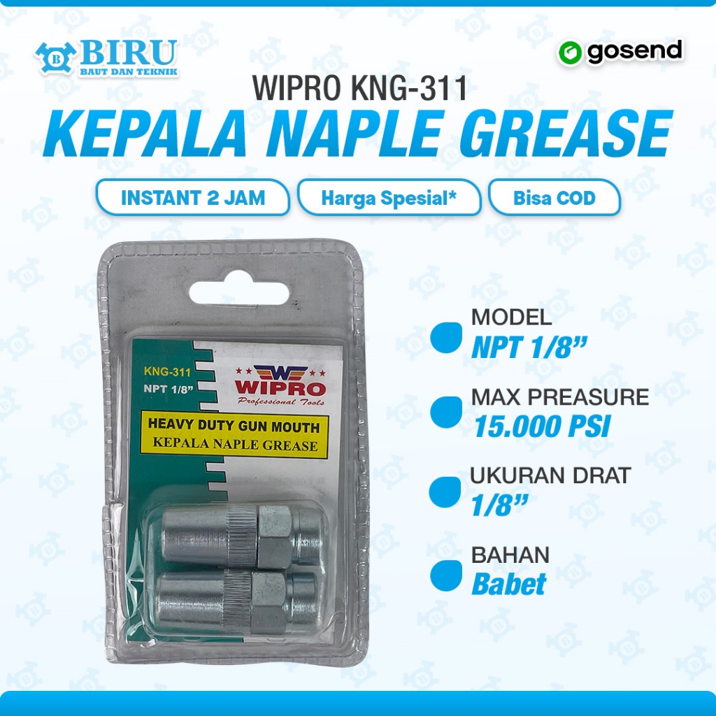 Wipro Kepala Naple Grease KNG-311 (NPT 1/8" 27TPI)
