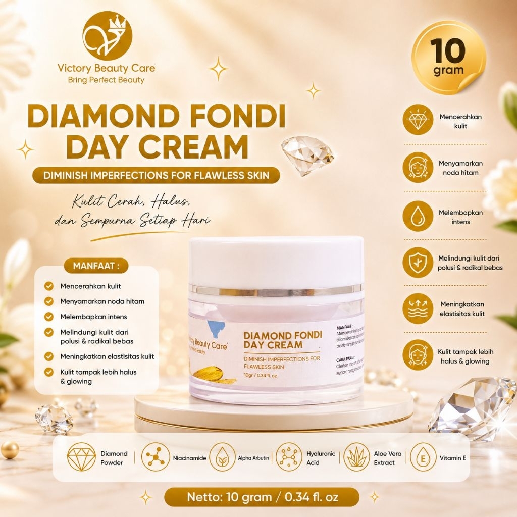 DIAMOND FONDI DAY CREAM / CREAM PAGI GLOWING / VBC / VICTORY BEAUTY CARE