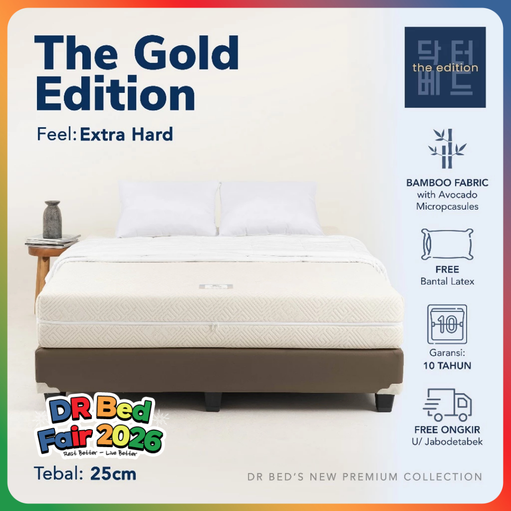 DR.BED - Kasur Dr.Bed The Gold Edition 25cm uk 90x200 - uk 200x200