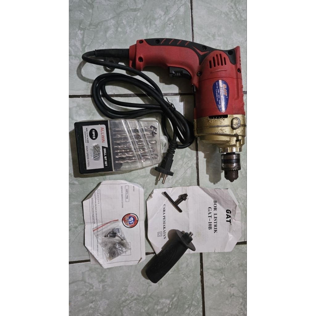 Mesin Bor Listrik  GAT-10B10mm, Variable Speed Multifungsi