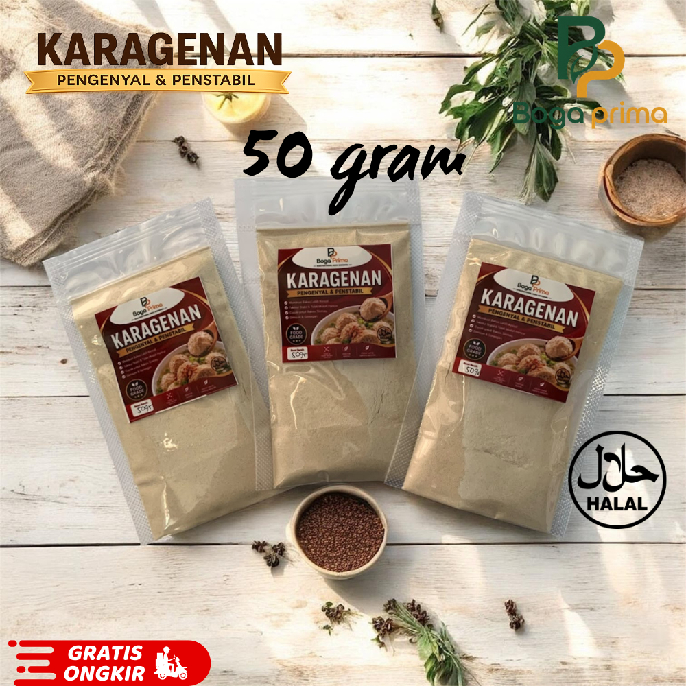 KARAGENAN KRI-02 50gr Karagenan Food Grade Ekstrak Rumput Laut Tipe Kappa untuk Bakso Sosis dan Olah