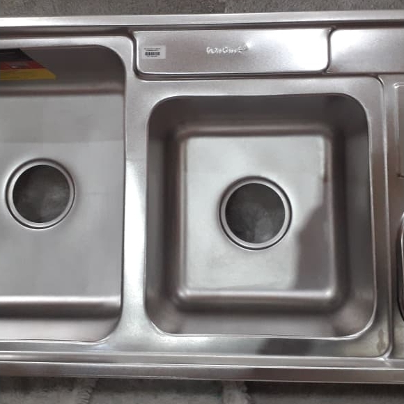 Bak Cuci Piring Walnut 2 Lubang Stainles