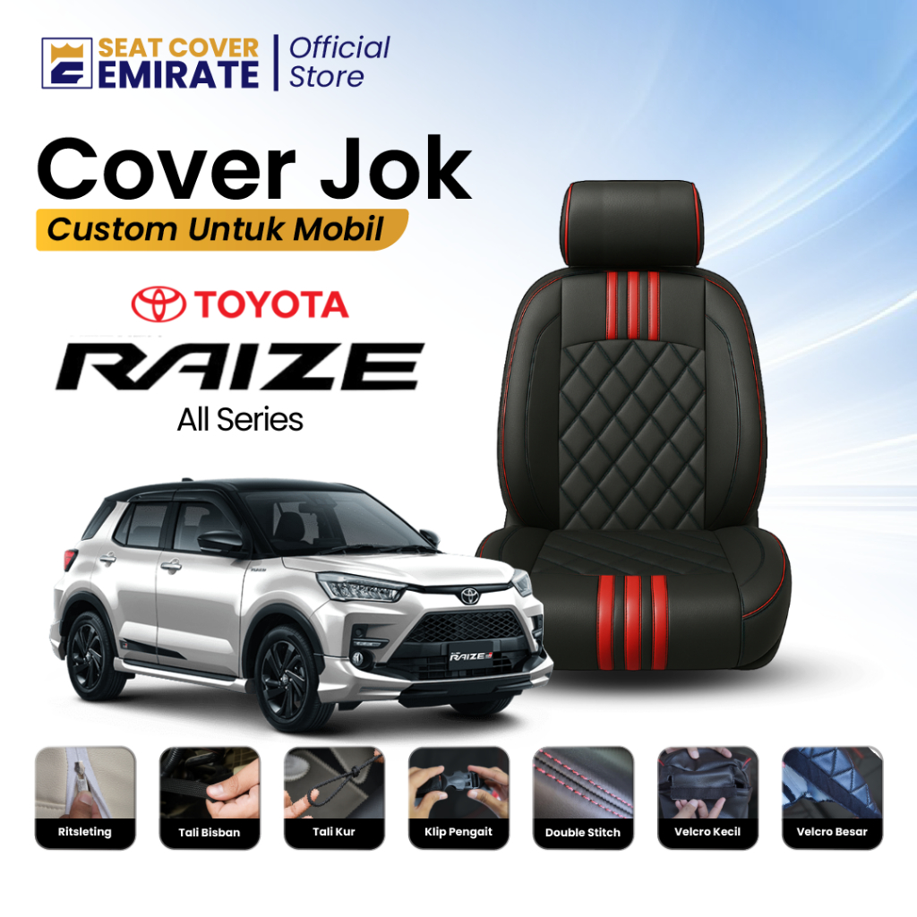 SARUNG JOK MOBIL RAIZE - FULLSET DAN PER BARIS