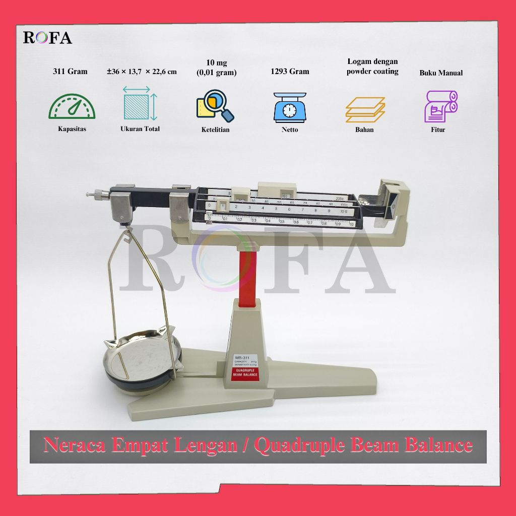 Timbangan MB311 / Neraca Ohaus / Timbangan Empat Lengan / Quadruple Beam Balance