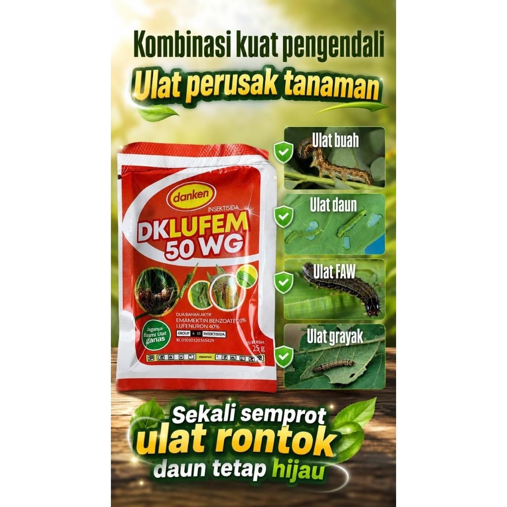 DK Lufem 50 WG 25 Gram Obat Ulat Tanaman Cabai Jagung Sayuran Emamectin Benzoate Lufenuron Insektisi