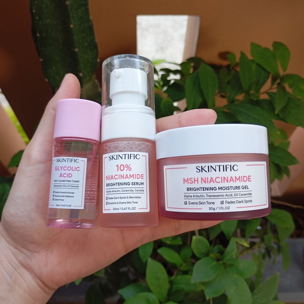 PAKET Hemat 3in1 Niacinamide No Dus Reject penyok Skintific Glycolic Acid Toner 20ml Skintific Msh N