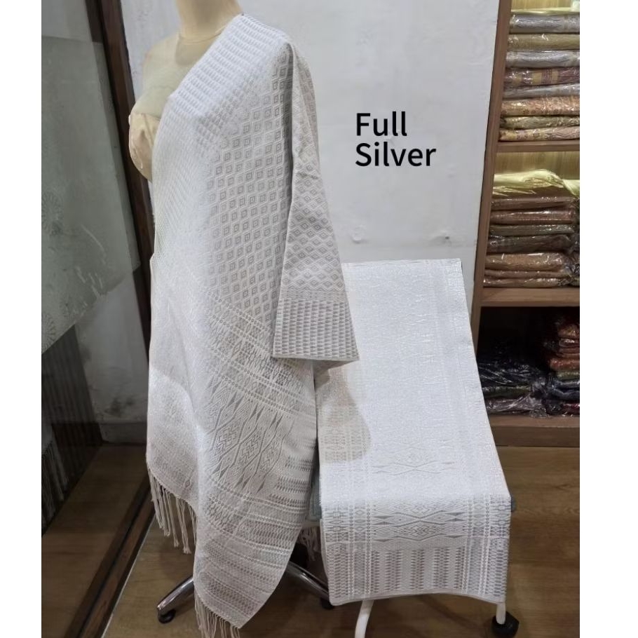 SONGKET TUMTUMAN PENGANTIN PUTIH  KRISTAL MEWAH DAN ELEGAN