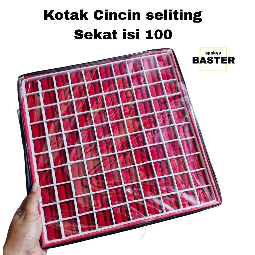 kotak cincin seliting sekat isi 100 super mewah jumboh