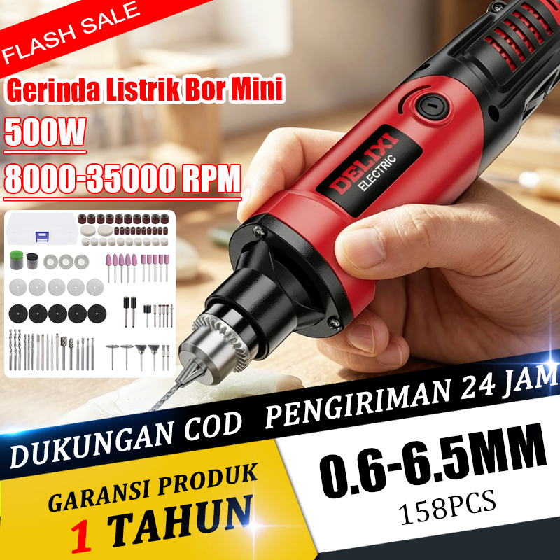 DEWIN Gerenda Listrik Bor Mini Set Lengkap 35000RPM Mesin Jade Ukir Poles 158PCS Bor Mini Alat Ukir