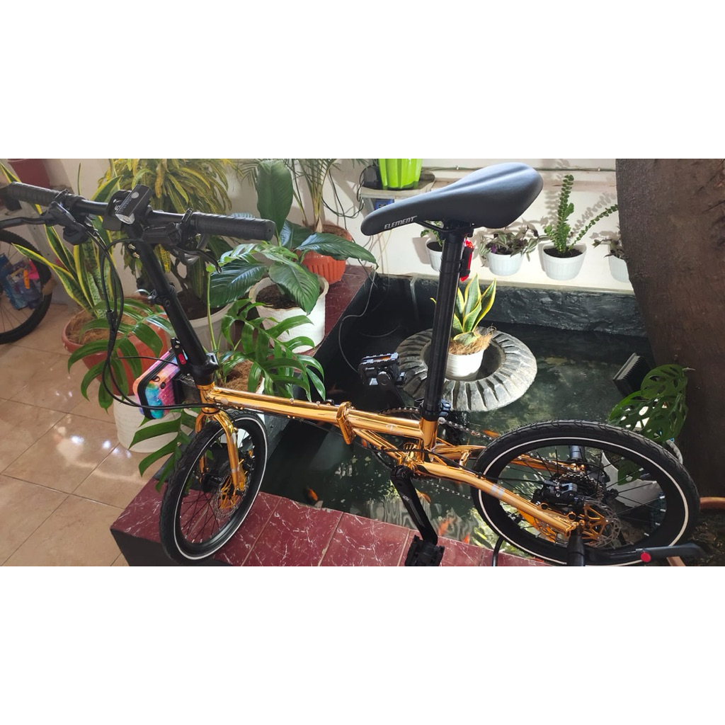 sepeda lipat  element troy gold speed 10 upgrade