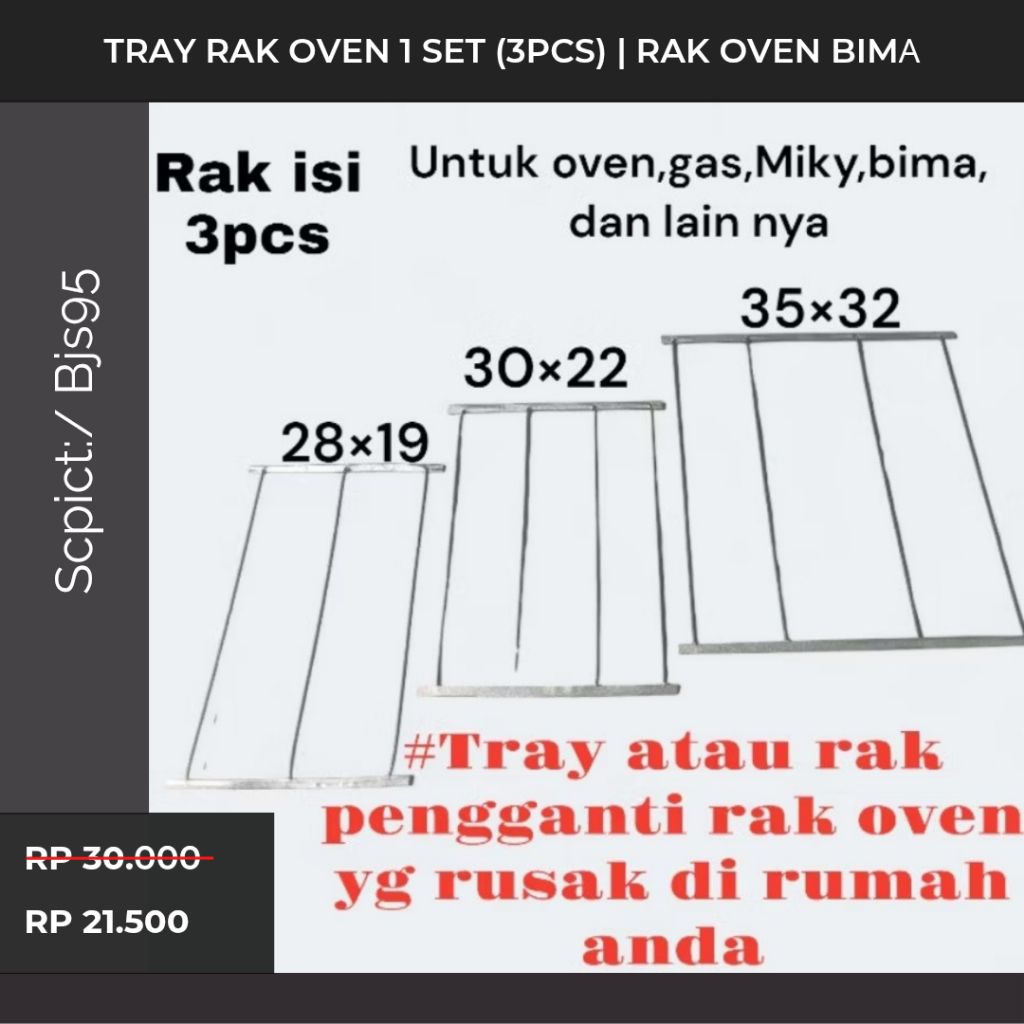 Promo RAK OVEN BIMA, MIKI, HOOK DAN OVEN LISTRIK