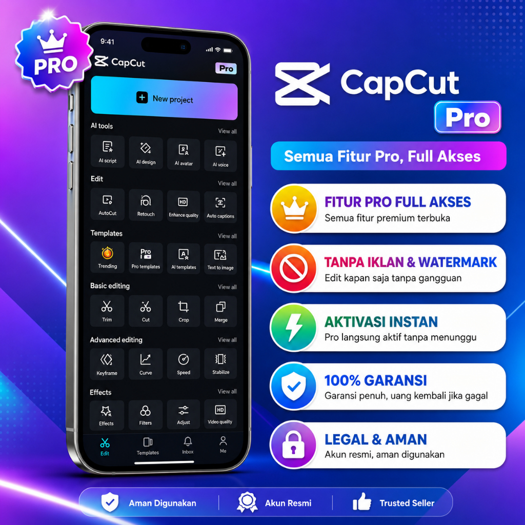 CAPCUT PRO TEMPLATE PREMIUM FULL AKSES
