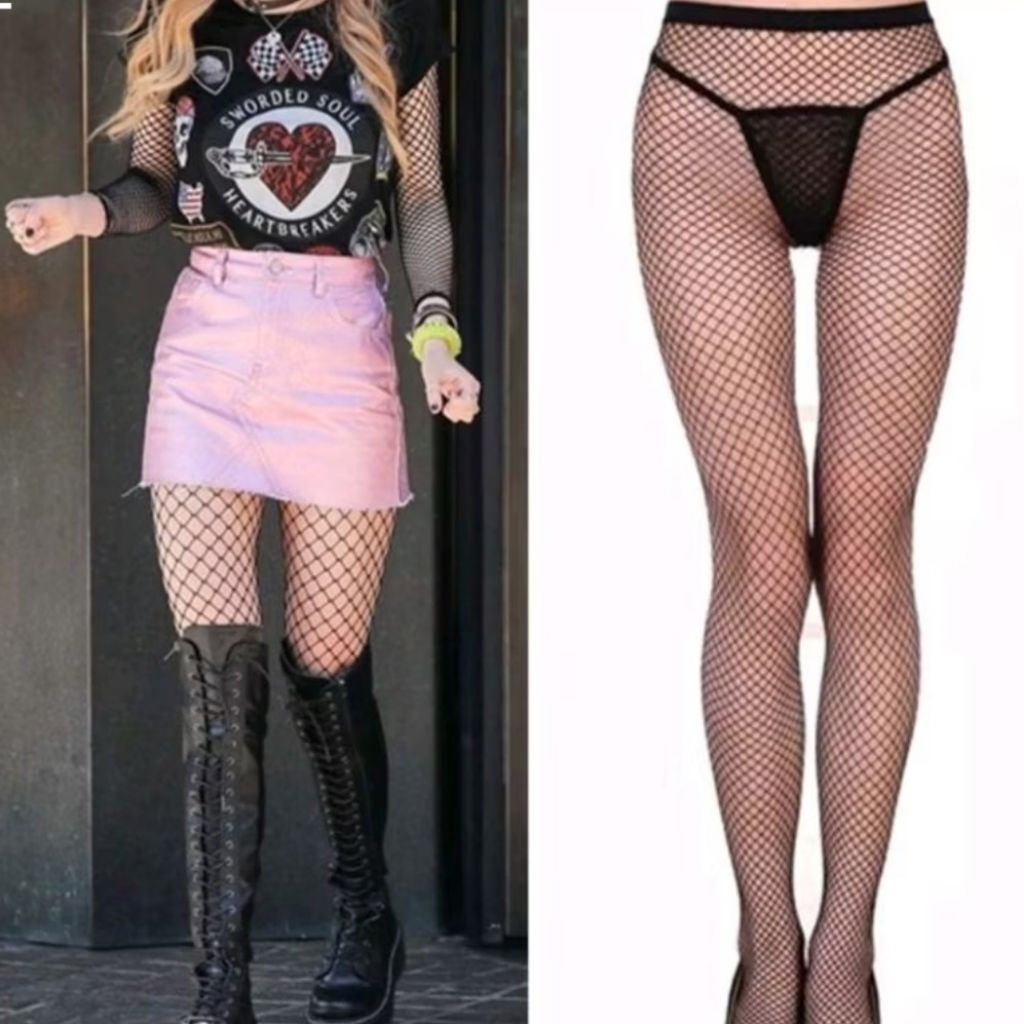 Preloved Stocking Jaring Sedang Fishnet Stoking Jala Hitam/Merah