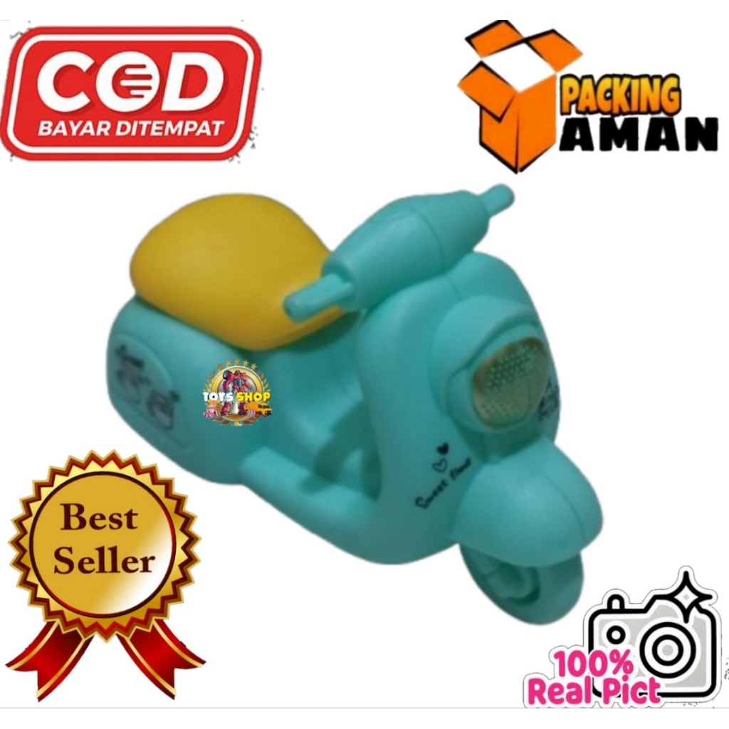 MURAH ANAK PULLBLACK MINI MOTOR SCOOPY WARNA / MAINAN MOTOR VESPA SCOOPY