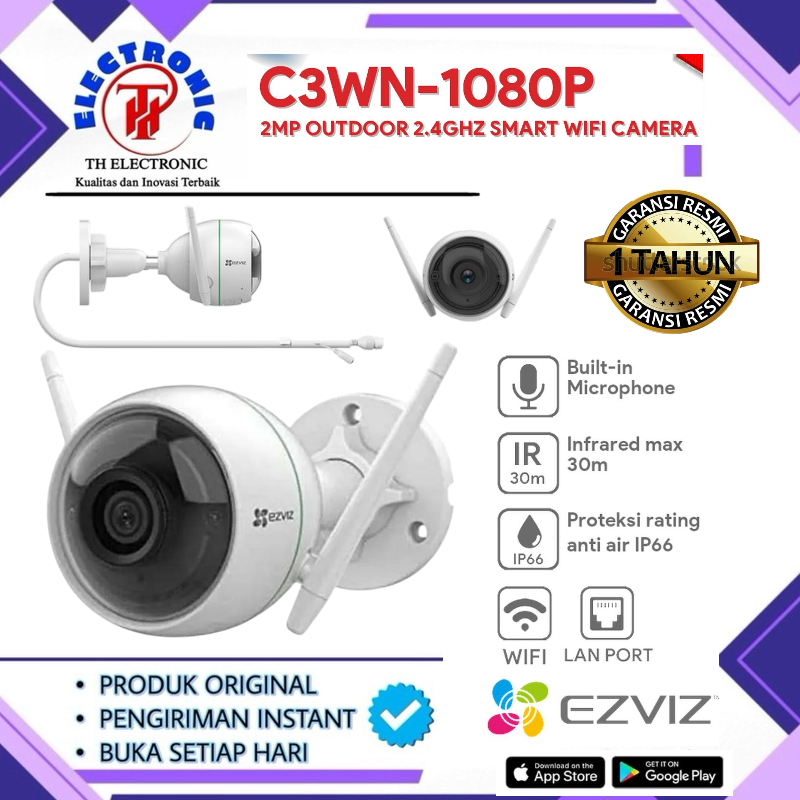 Ezviz C3WN 1080P 2MP | IP wifi outdoor FHD IR Cctv Ezviz C3WN 2MP 1080p RESMI