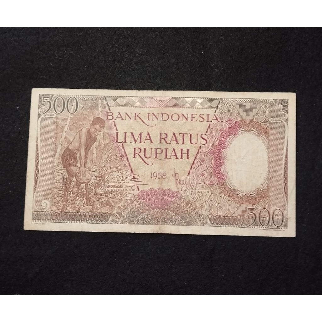 500 rupiah seri pekerja thn 1958 bekas beredar original sesuai Foto Asli