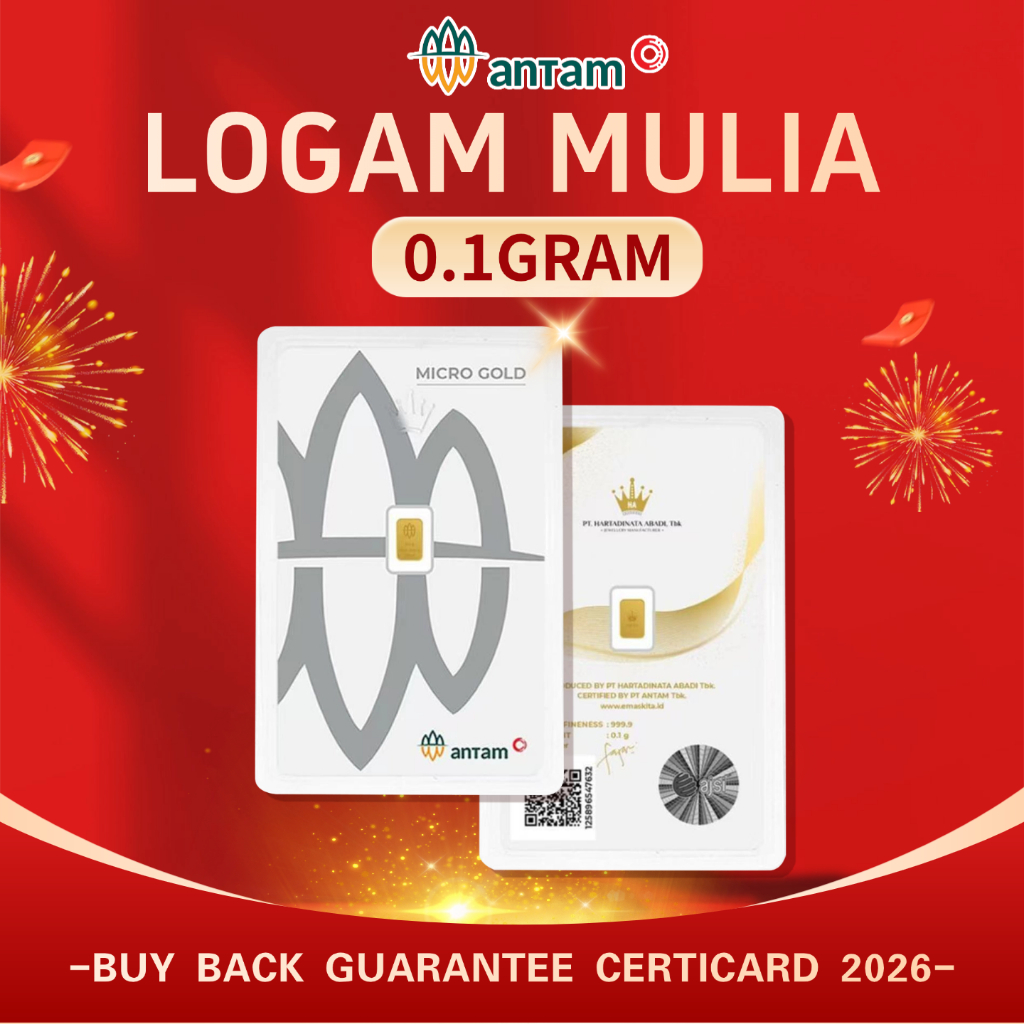 LOGAM MULIA/LOGAM MULIA ANTAM/LM/EMAS ANTAM BERSERTIFIKAT  0.1 GRAM