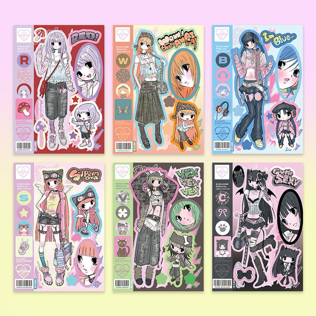 stiker domi world | sticker japan kore | deco journaling animal cute gemes diy | planner aesthetic