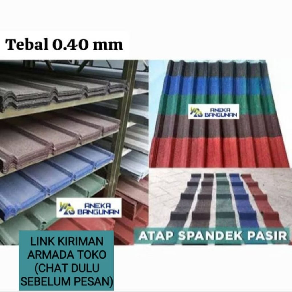 Atap Spandek Pasir (tebal 0.40) Panjang 3, 4, 5 dan 6 meter