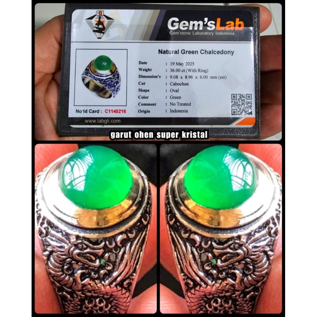 original batu asli Garut Ohen ijo botol super