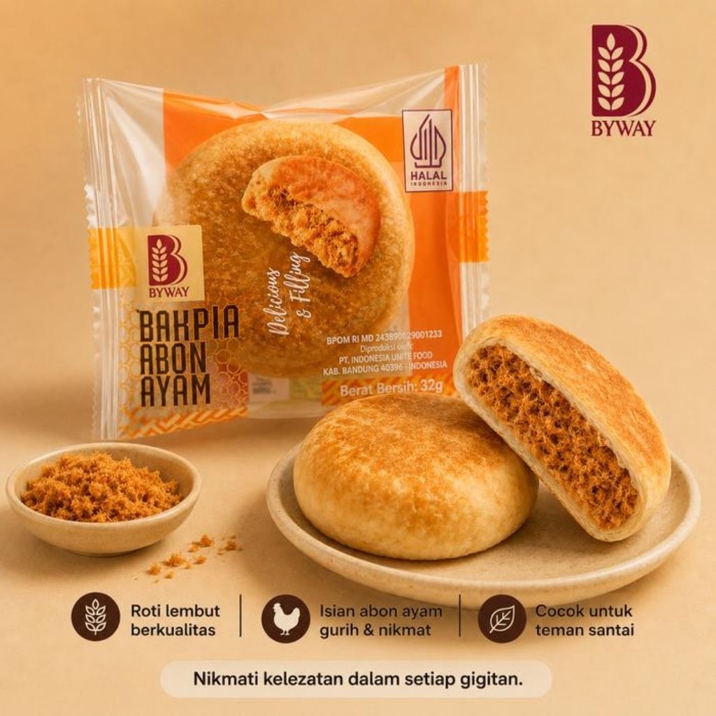 Byway bakpia isian abon ayam isi 60 pcs